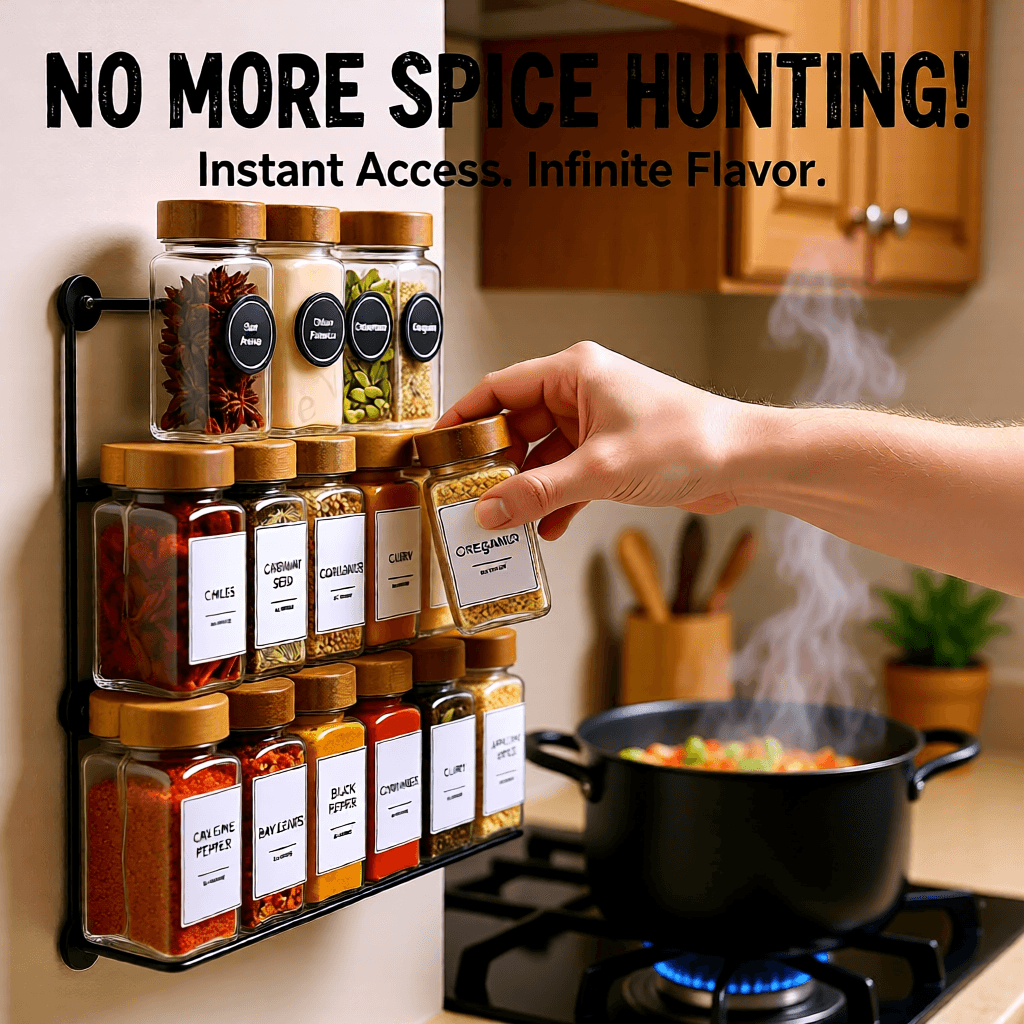 Jars Organizer Storage Bottles for Spice Rack